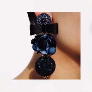 Ranjana Khan Blue Flower ball Earrings